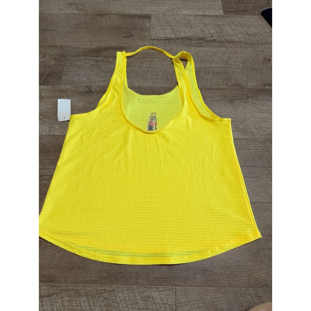 ZeroXposur Girls Neon Yellow Mesh Swim Cover Up Tank Top Size L 14 Racerback